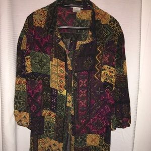 Roamon’s multi color button down blouse size 26W